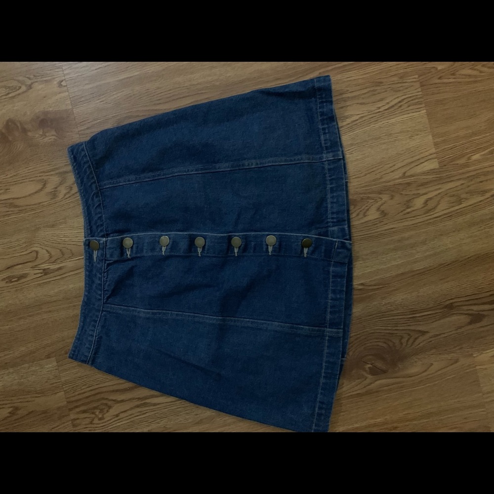 Button Down Denim Skirt